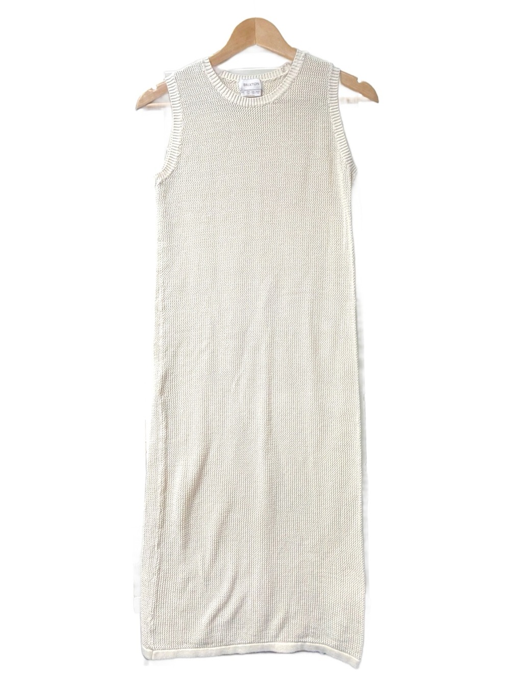Brixton Cream Cotton Open Knit Sleeveless Maxi Dress Coverup Size XS